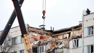 Разрушенная взрывом пятиэтажка в Н. Челнах