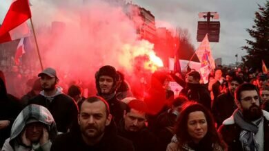 Протесты в Париже против вакцинации