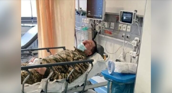 Избитый украинский солдат