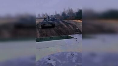 Колонна танков Леопард на Украине