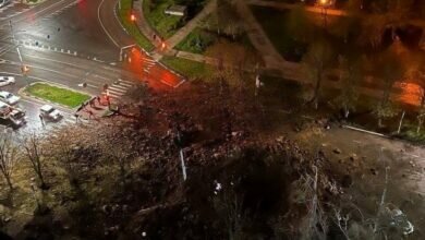 Воронка от взрыва в Белгороде