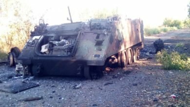 Подбитый на Украине БТР M113